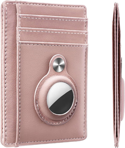 Slim Minimalist Front Pocket Air Tag Wallet, RFID Blocking Card Holder Wallet with Airtag Holder