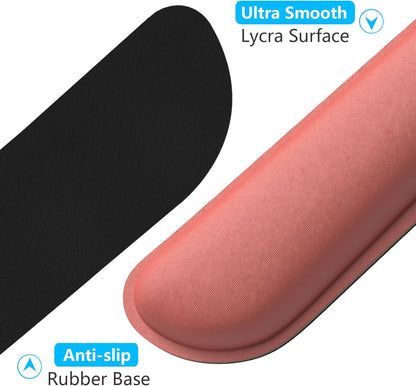 Dapesuom Enlarge Keyboard Wrist Rest, Memory Foam Keyboard Wrist Cushion for Computer Desk Mats Support, Pain Relief Ergonomic Mouse Pad Rests with Non-Slip Base for Gaming, Laptop, Radiant Orchid