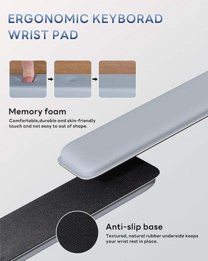 Laborio Computer Keyboard Stand for Desktop, Keyboard Riser Wrist Rest Holder for Easy Typing, Office Desk, Home, School Accessories(Coffee)