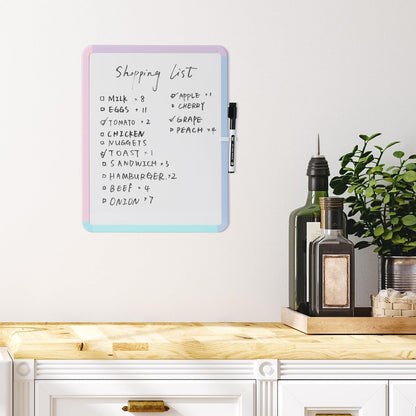 Mr. Pen- Dry Erase Board, 14” x 11” with a Black Dry Erase Marker, White Frame, Small Mini White Board for Students, Fridge, Wall, Locker, Includes Double Sided Tapes