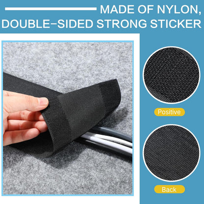 WILLBOND Carpet Cord Cover Cable Protector Floor Cover Cable Protector Management Only for Commercial Office Carpet(19.69 ft,Black)