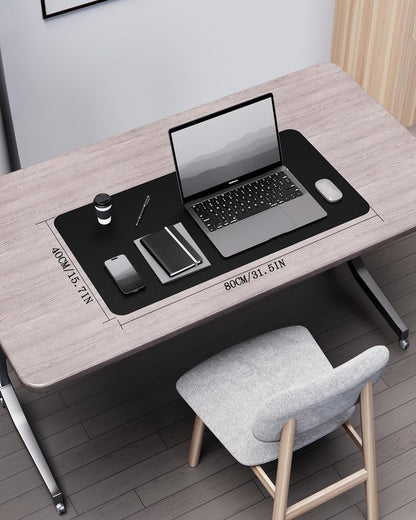 YSAGi Double-Sided Desk Pad, 31.5"x15.7"Leather Desk Mat, Eco Cork Desk Pad Protector,Large Mouse Pad,Waterproof Desk Blotter for Office/Home(Coffee)
