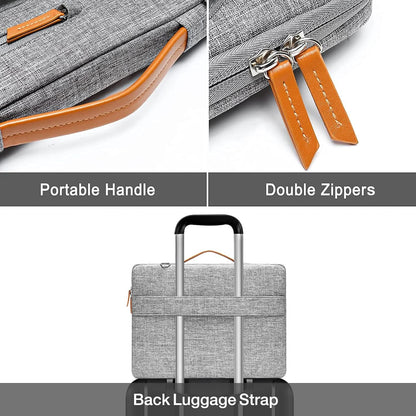 MOSISO 360 Protective Laptop Shoulder Bag,15-15.6 inch Computer Bags Compatible with MacBook Pro 16 inch, HP, Dell, Lenovo, Asus Notebook,Side Open Messenger Bag with 4 Zipper Pockets, Gray