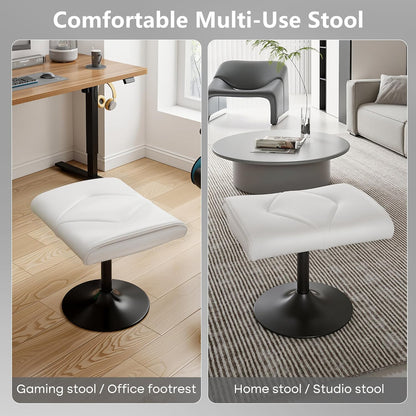 VECELO Foot Rest Under Desk Ottoman, PU Height Adjustable Footrest with Comfort Padding, Leg Rest for Desk for Relieving Leg Pain, Stiffness, and etc, Black