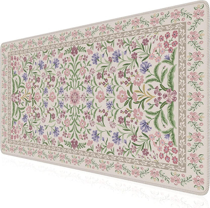 iCasso Desk Mat for Keyboard and Mouse, Large Mouse Pad, Desk Pad Mat, Anti-Slip Big Mousepad with Stitched Edges for Computer Desktop(Deep Green)
