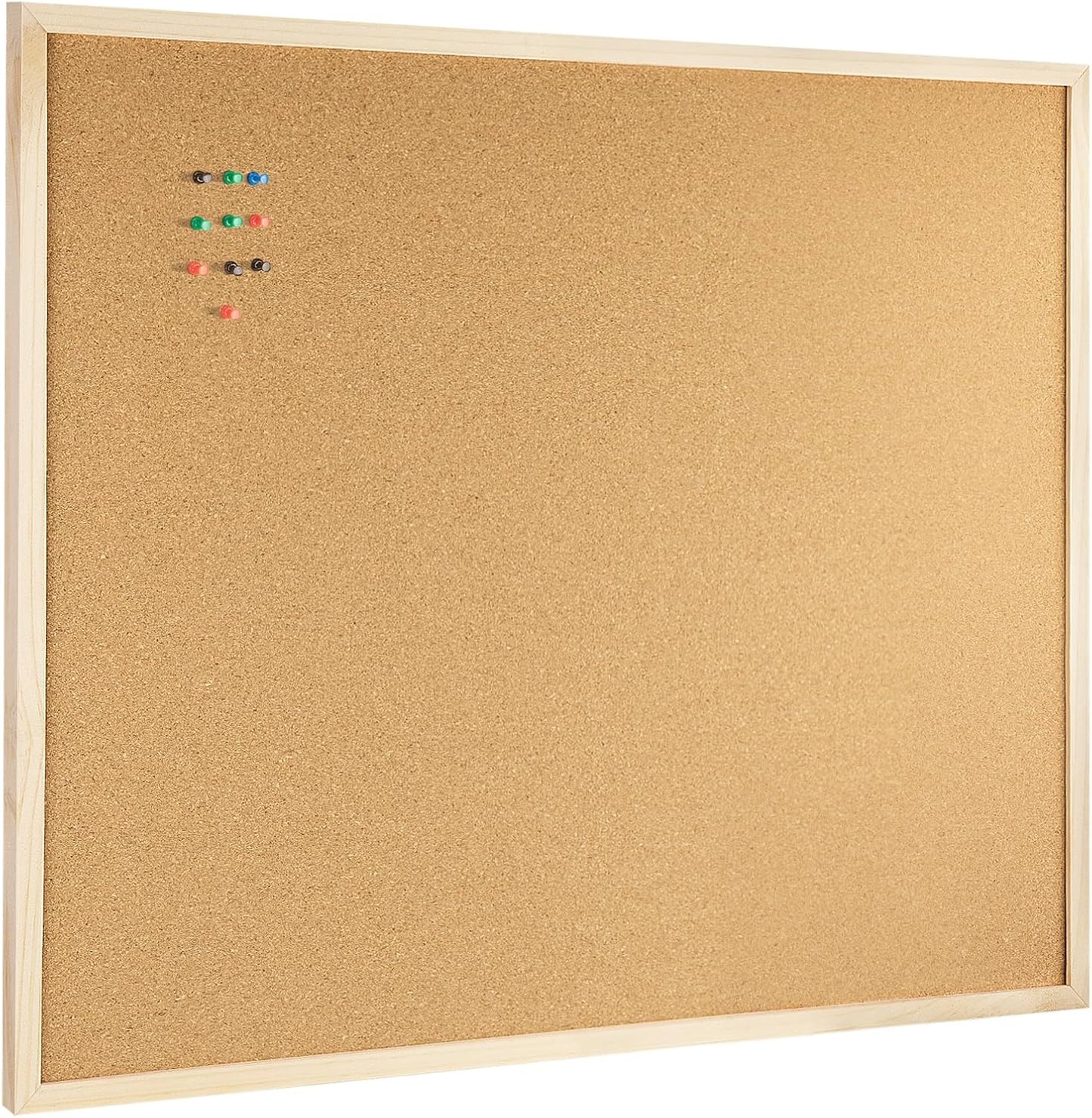 OWLKELA Cork Board 14.6"X 11", Notice Pin Board, Memo Board, Vision Board, Bulletin Board for Office, Classroom or Home, Mounting Hardware and Push Pins Included, Wooden Frame