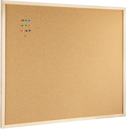OWLKELA Cork Board 14.6"X 11", Notice Pin Board, Memo Board, Vision Board, Bulletin Board for Office, Classroom or Home, Mounting Hardware and Push Pins Included, Wooden Frame