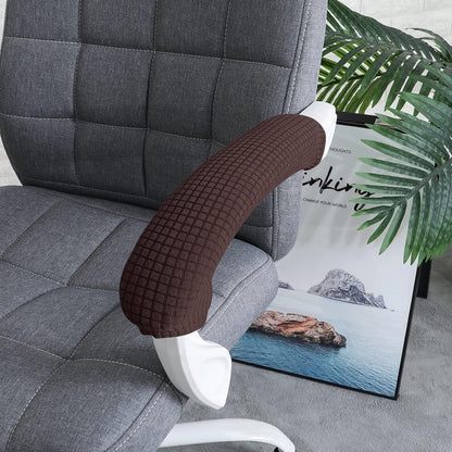 FORCHEER Office Chair Armrest Covers 12-15 Inch Velvet Elastic Black Arm Rest Covers for Desk Computer Chairs Washable