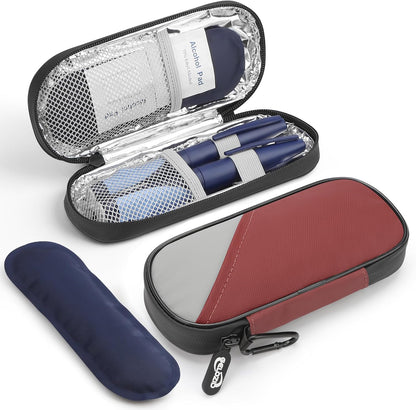 Gelozid Insulin Pen Cooler Travel Case Diabetic Medication Insulated Cool Organizer with 2 Reusable Ice Packs for Insulin Pen and Other Diabetic Supplies, for the Daily Life and Trip(Black)