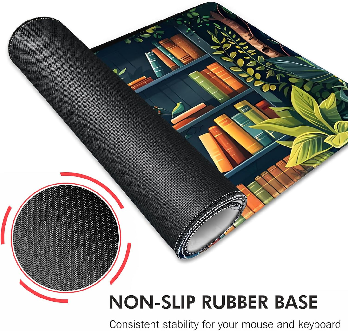 Galdas Mouse Pad For Gaming,Forest Background Pattern XXL XL Large Mouse Mat Long Extended MousePad Desk Mat Non-Slip Rubber Mice Pads Stitched Edges Thin (31.5 x 11.8 x 0.12 Inches) Tree