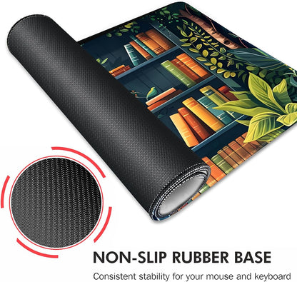 Galdas Mouse Pad For Gaming,Forest Background Pattern XXL XL Large Mouse Mat Long Extended MousePad Desk Mat Non-Slip Rubber Mice Pads Stitched Edges Thin (31.5 x 11.8 x 0.12 Inches) Tree