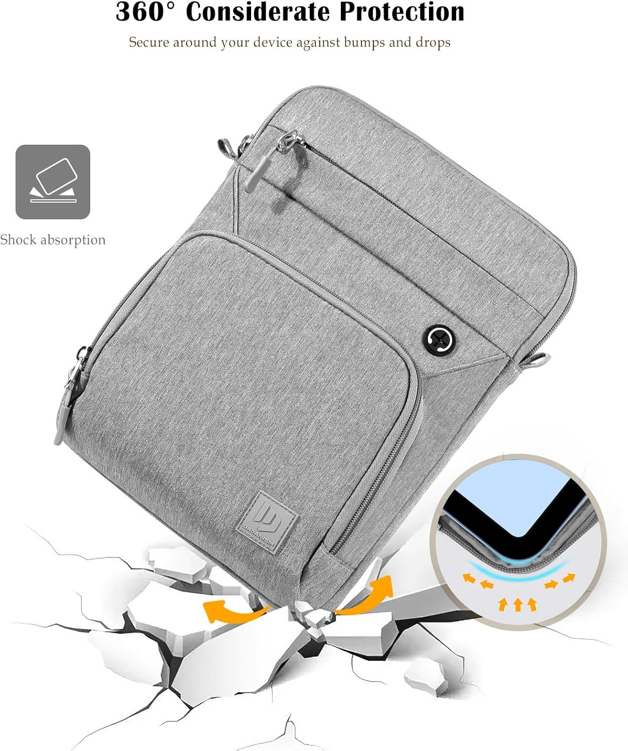 Dadanism 9-11 Inch Tablet Sleeve Bag with Shoulder Strap for iPad (A16) 11", iPad Air M4 Pro M5 11", i-Pad 10th Gen 10.9", i-Pad 9/8/7th Gen 10.2", Galaxy Tab A11+ Plus 11", reMarkable 2 10.3", Black