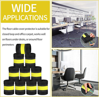 WILLBOND Carpet Cord Cover Cable Protector Floor Cover Cable Protector Management Only for Commercial Office Carpet(19.69 ft,Black)