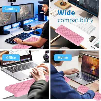 MEKASS L-Shaped Desk Wrist Rest Elbow, Forearm & Wrist Comfort Support for Table or Desk Edge, Non-Slip, Memory Foam Padding 2-Piece Set (Oval Black