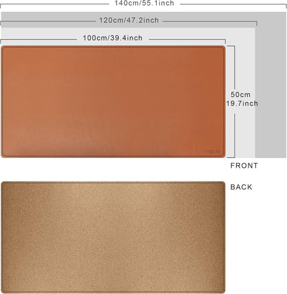 Mydours 40" x 20" Extra Large Desk Mat, PU Leather & Cork Desk Pad, Large XXL Desk Mouse Pad for Workstation, Office, Home, Computer Desk Mat with Keyboard & Mouse (Black)