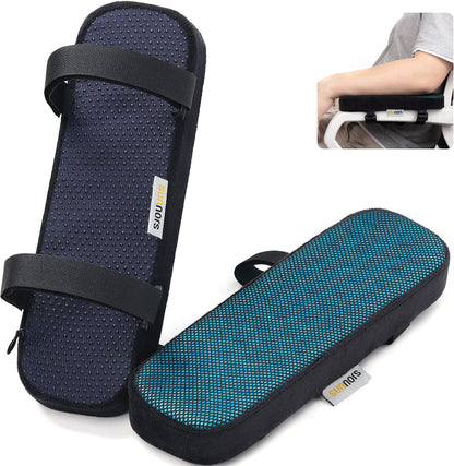Memory Foam Chair Armrest Pad, Comfy Office Chair Arm Rest Cover for Elbows and Forearms Pressure Relief(Set of 2)