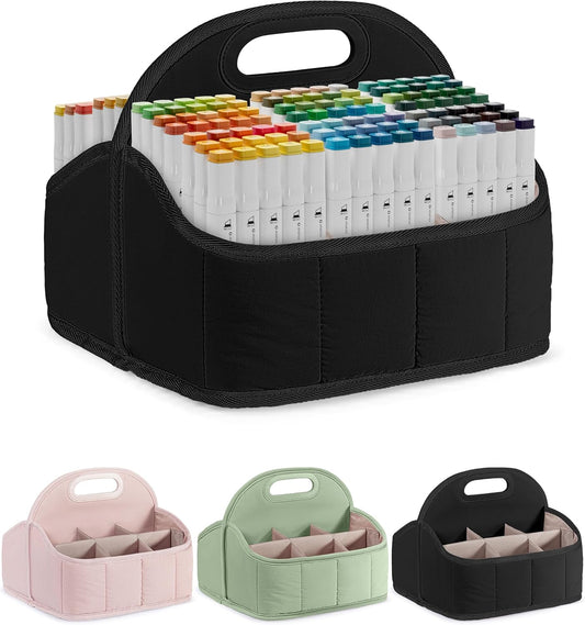 Rexmica Marker Organizer Case Fit for 210-400 Markers, Large Marker Caddy Bag for Adults, Multipurpose Caddy Organizer for Cosmetics, Sewing, Art Craft Supplies, (Bag Only, Accessories Not Included)