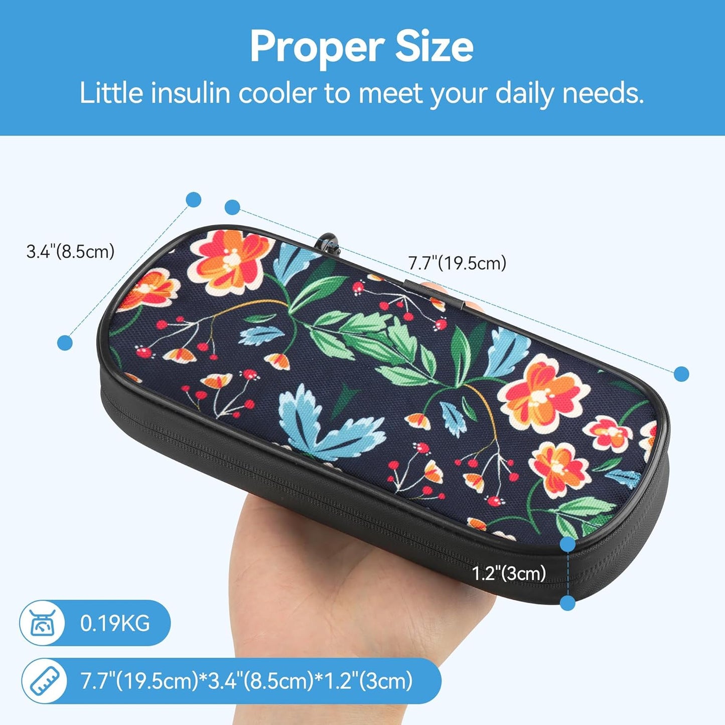 Gelozid Insulin Pen Cooler Travel Case Diabetic Medication Insulated Cool Organizer with 2 Reusable Ice Packs for Insulin Pen and Other Diabetic Supplies, for the Daily Life and Trip(Black)