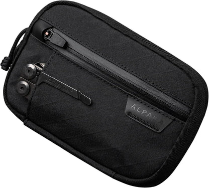 ALPAKA Admin Pouch Pro EDC Organizer - Small Tool Pouch with Smooth Zipper, Weatherproof Storage for Electronics, Cables, Travel Accessories - Black Axogrid 300D Fabric