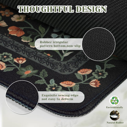 iCasso Desk Mat for Keyboard and Mouse, Large Mouse Pad, Desk Pad Mat, Anti-Slip Big Mousepad with Stitched Edges for Computer Desktop(Deep Green)
