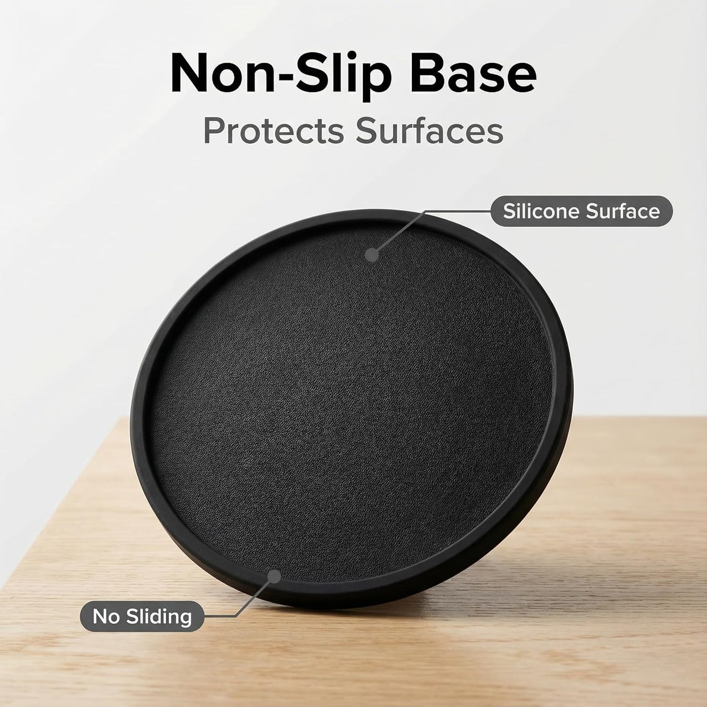 Absorbent Coasters for Drinks with Holder - 6packs, Silicone Coaster with Soft Felt Insert, Black (Coasters with Holder, Black)