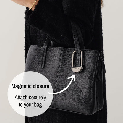 FLIP Bag Hook - Newly Redesigned. Portable Purse Hanger for Table with Magnetic Closure - Now Holds up to 50 lbs (Gold)