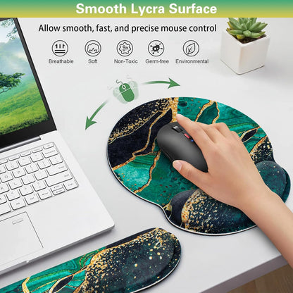 Ergonomic Keyboard Wrist Rest, Mouse Pad with Wrist Rest Anime, Cat Gaming Mousepad with Wrist Support, Memory Foam Wrist Rest Set for Computer Keyboard, Funny Cute Office Desk Accessories