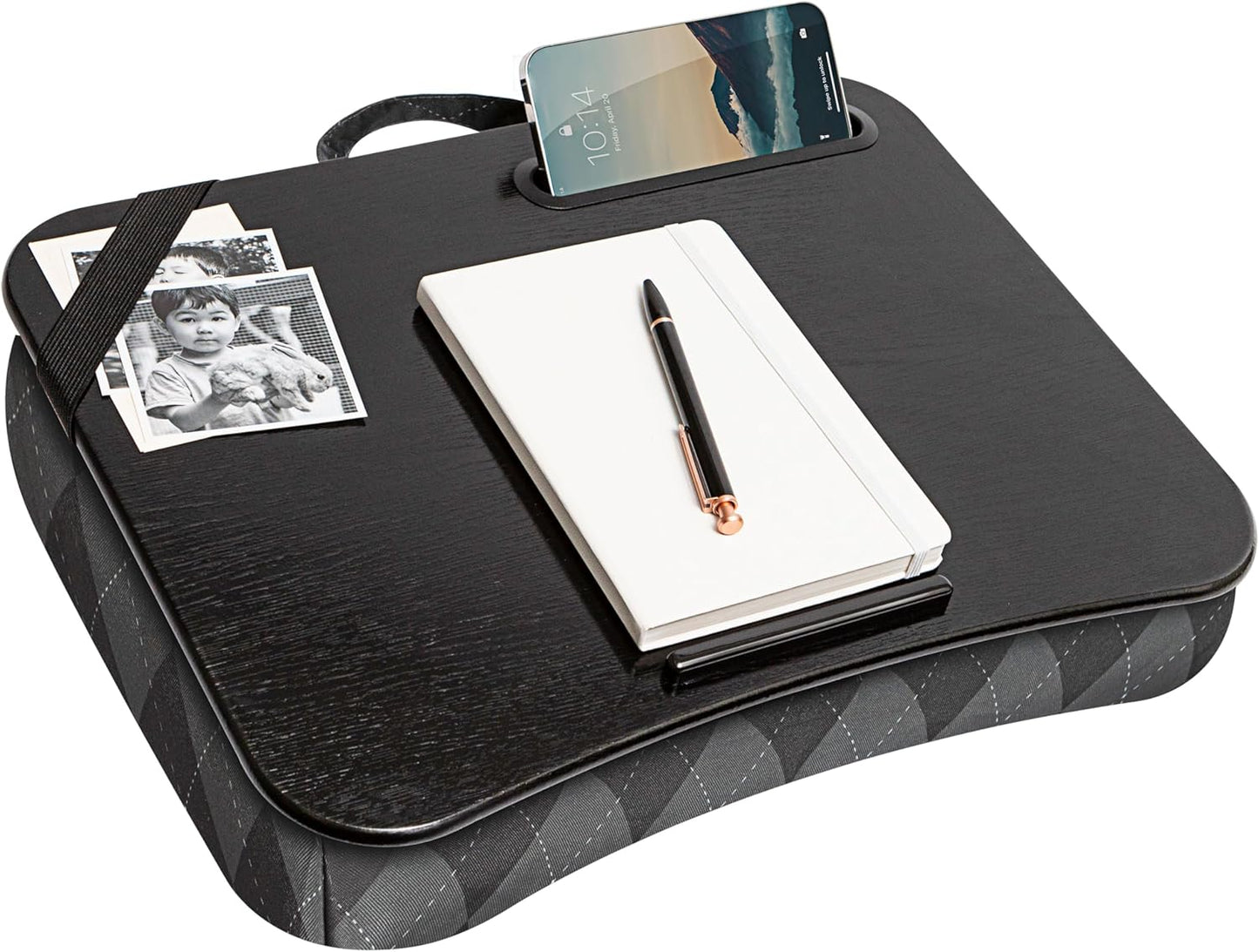 LAPGEAR Designer Lap Desk with Phone Holder and Device Ledge - Arrow Stripes - Fits up to 15.6 Inch Laptops - Style No. 45411
