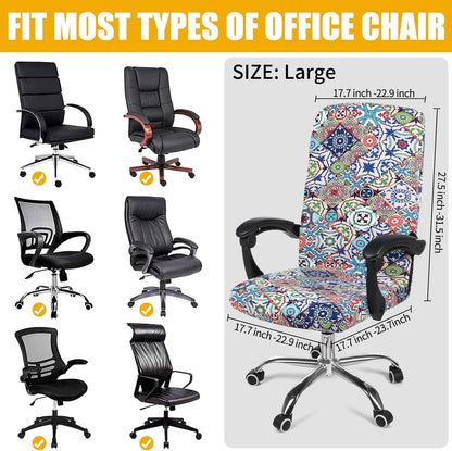 Smiry Stretch Printed Office Chair Armrest Covers, 2 Pcs Soft Fit Removable Washable Computer Desk Chair Arm Covers Protector, Black