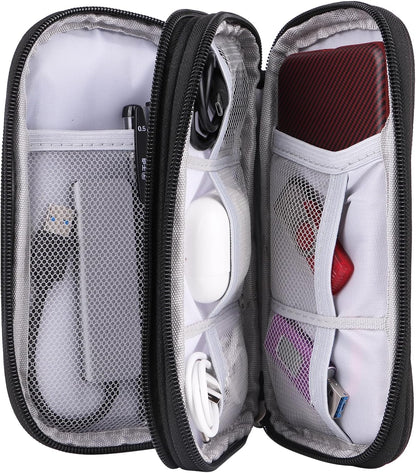 JIAKAI Travel Cable Organizer,Electronics Accessories Organizer Bag,for Charger, Phone, memory card,Travel Gadget Bag-Pink