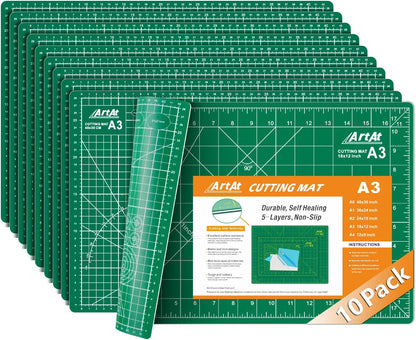 ArtAt Self Healing Cutting Mat: 24 x 36 inch Green Large 5-Ply Double-Sided Durable Non-Slip PVC Cutting Mat for Sewing Quilting Scrapbooking Art & Crafts projects…