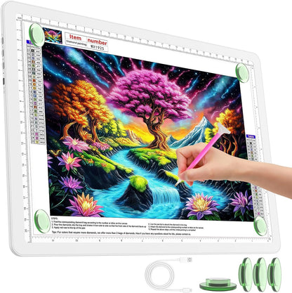 TOHETO Rechargeable A2 Light Pad for Diamond Painting 25.2''x18.4'', Magnetic Diamond Art Light Board, Wireless Lightbox for Tracing and Drawing, Cordless LED Light Table for Sketching, Weeding Vinyl