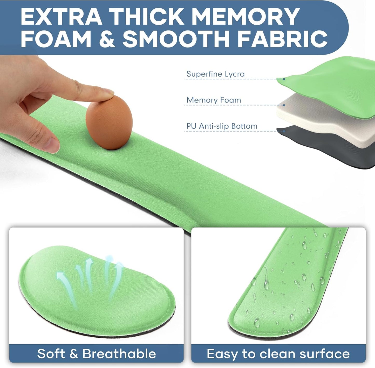 Office Ergonomic Memory Foam Computer Mouse and Keyboard Wrist Rest pad Support Carpal Tunnel, Wrist Rest for Keyboard and Mouse, Wrist Support Set