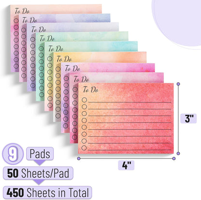 Mr. Pen- to Do List Sticky Notes, 3” x 5”, 9 Pads, 360 Sheets, Lined Checklist Sticky Pads with Smooth Writing, Easy Peel-Off, Thick Paper for Planning, Office, School & Daily Tasks