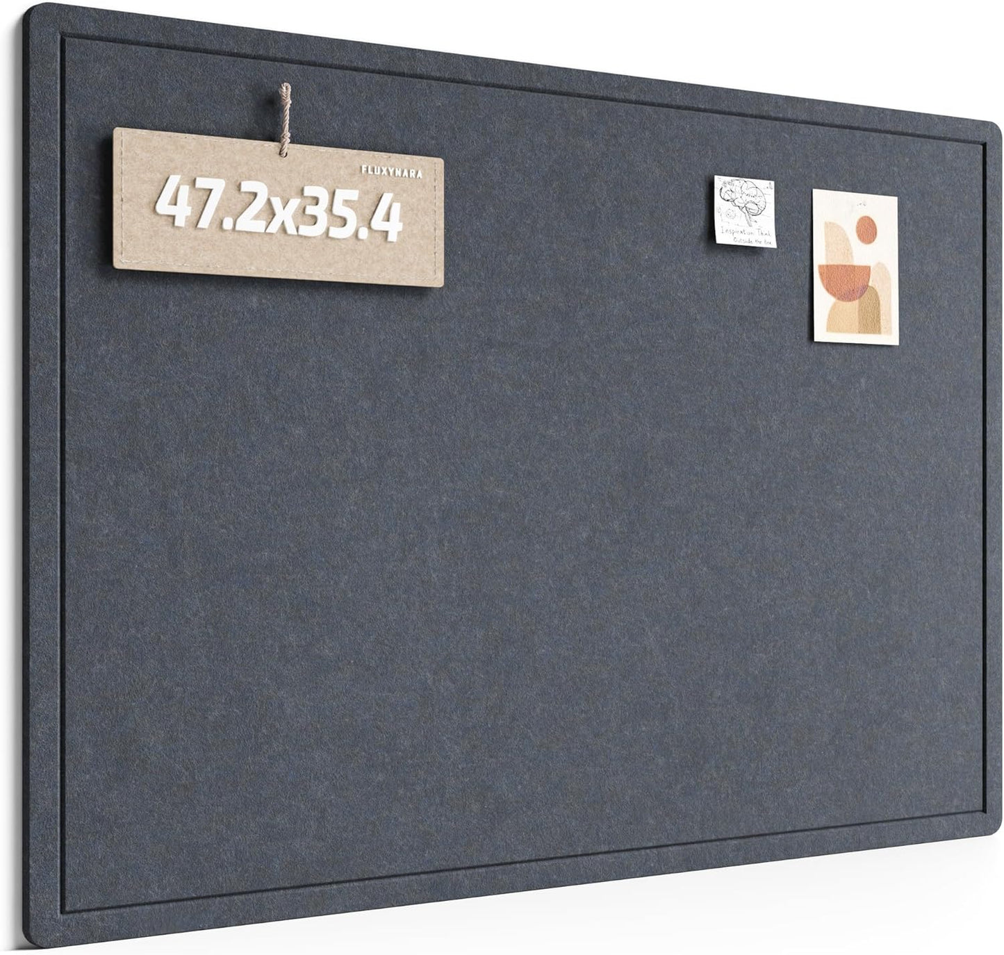 Fluxynara Bulletin Board, 23.6" x 17.5" Cork Board Alternative with 12 Safe Removable Adhesive Tabs, Foldable Felt Pin Board for Home Office, Classroom, Bedroom,Entryway for Walls—Sage