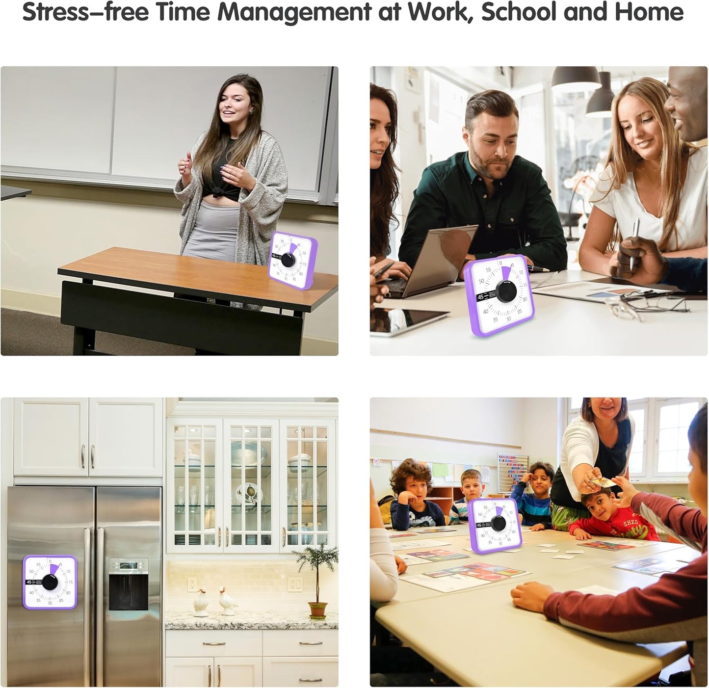 Visual Timer 7.5 inch; 60 Minute 1 Hour Countdown Timer for Kids Classroom Teaching Tool Home Office Meeting, Mechanical Countdown Clock for Exam Time Management Magnetic, Sky Blue with Colorful Disc