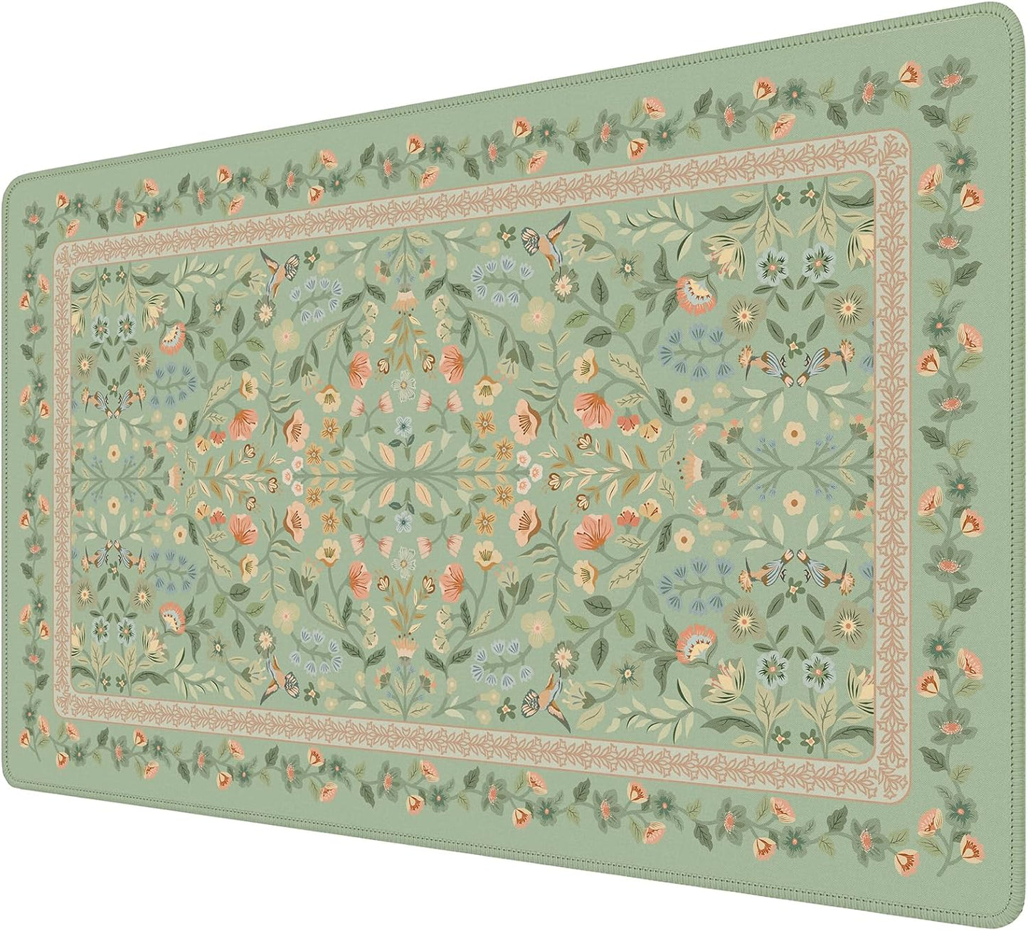 iCasso Desk Mat for Keyboard and Mouse, Large Mouse Pad, Desk Pad Mat, Anti-Slip Big Mousepad with Stitched Edges for Computer Desktop(Deep Green)