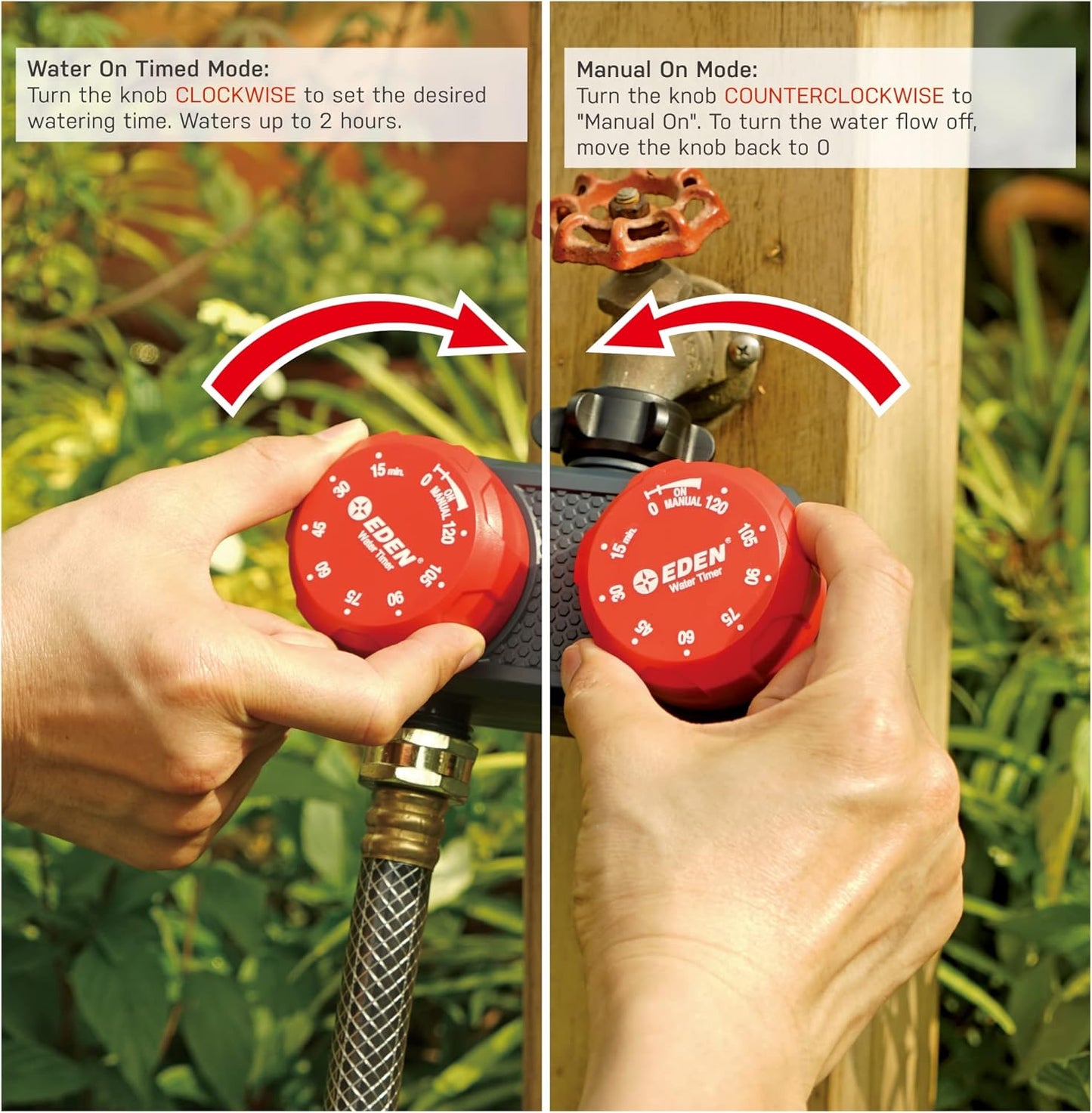 Eden Mechanical Watering Hose Timer for Lawn and Garden, 1-Zone Sprinkler Timer