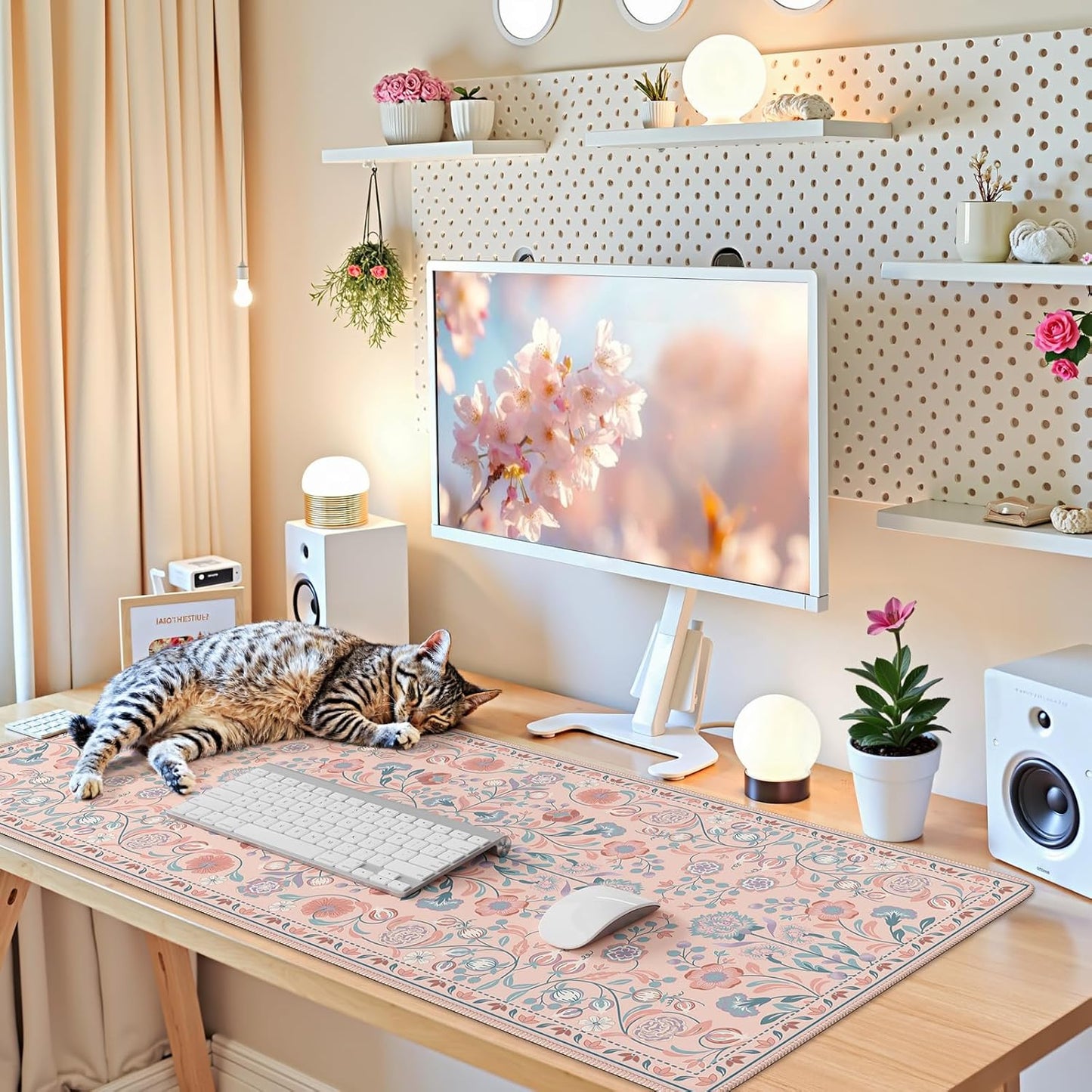 iCasso Desk Mat for Keyboard and Mouse, Large Mouse Pad, Desk Pad Mat, Anti-Slip Big Mousepad with Stitched Edges for Computer Desktop(Deep Green)