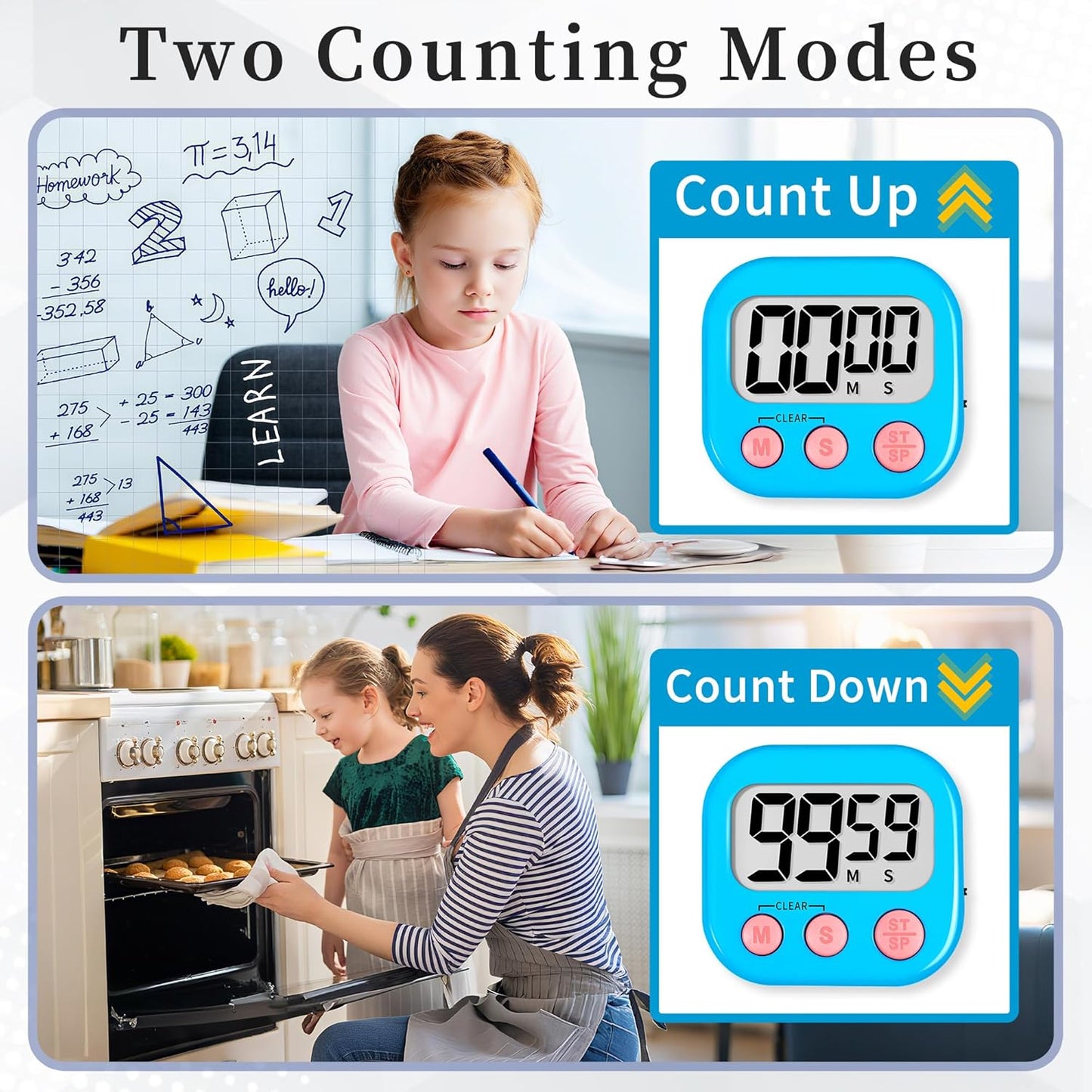 ZILLEEN Classroom Timers for Kids Classroom Magnetic Digital Kitchen Timers for Cooking Teachers Gym Game 6 Pcs