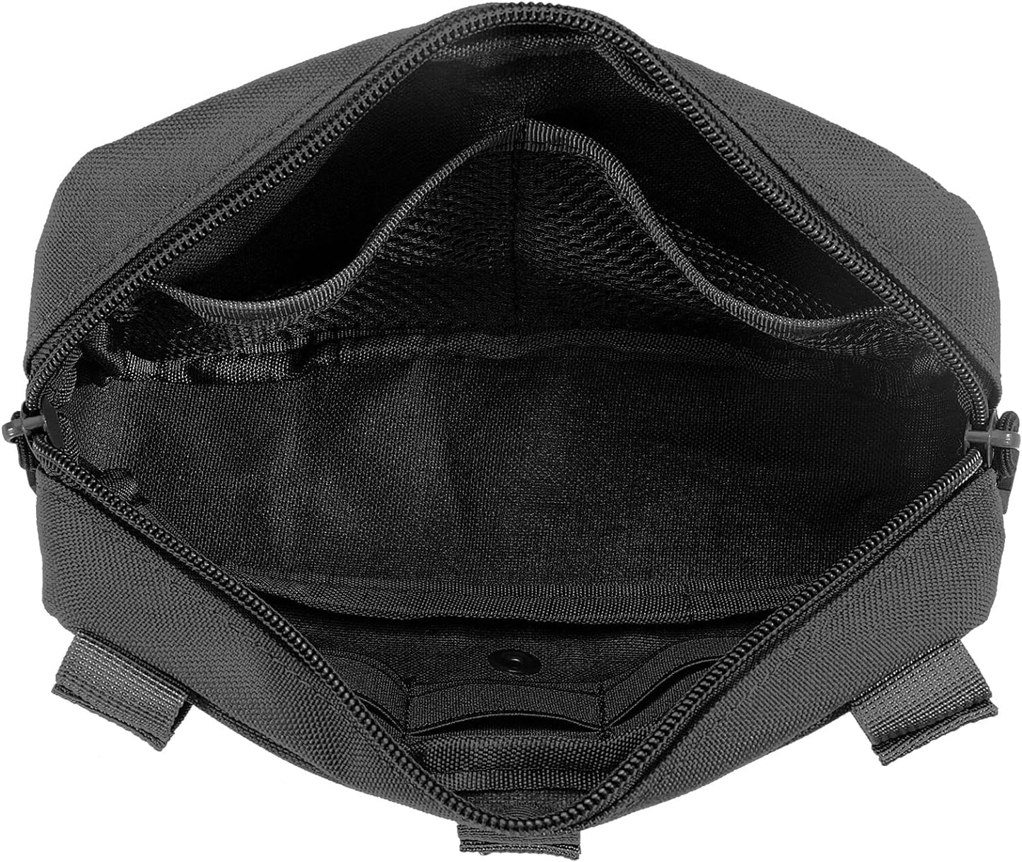 FRTKK Tactical Molle Admin Pouch Utility Laser Cut EDC Tool Pouch Bag Horizontal Modular Pouches Include US Flag Patch and Keychain