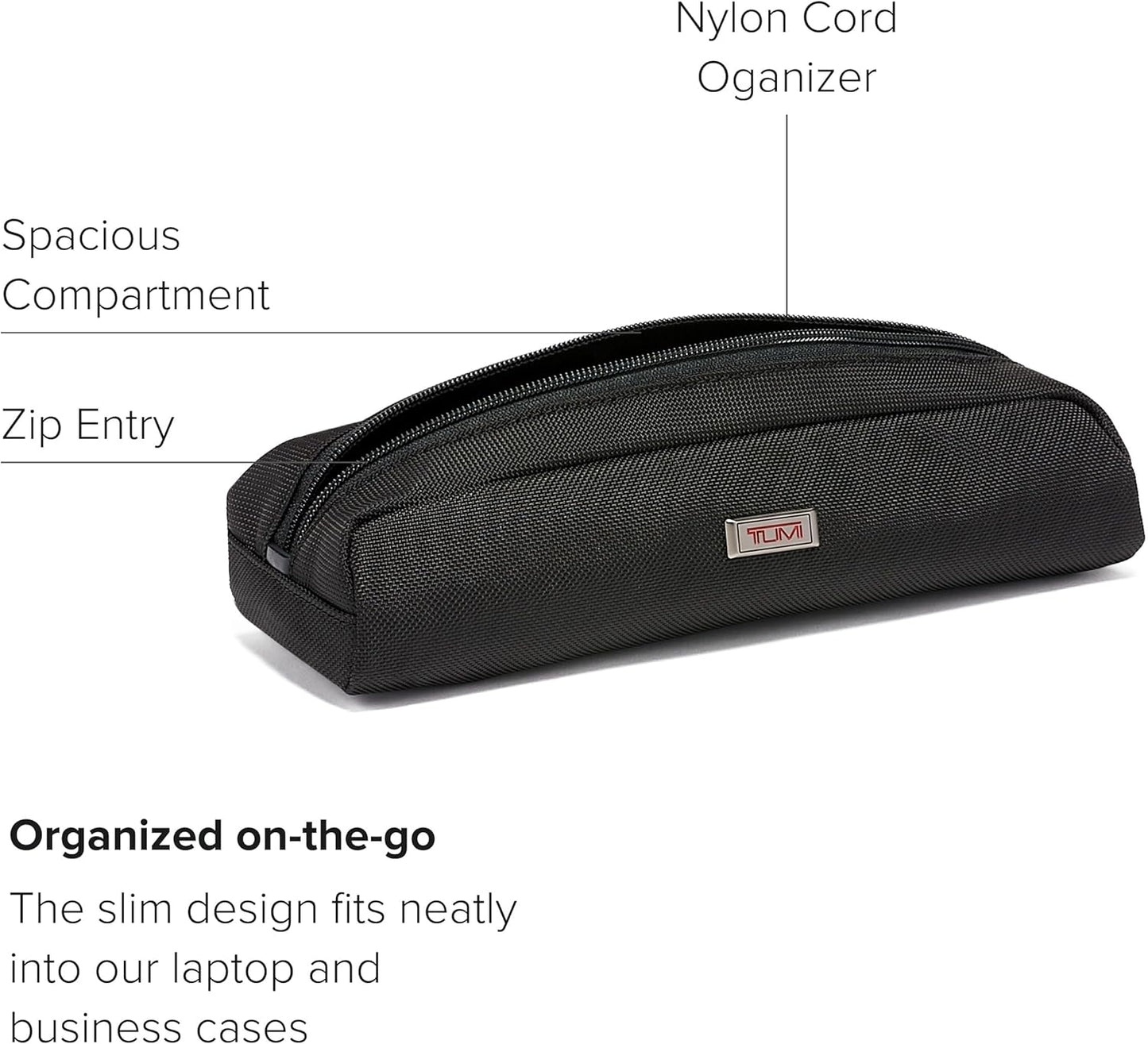 TUMI - Alpha Electronic Cord Pouch - Slim Zip Entry Travel Tech and Cable, Charger and Small Accessory Organizer - Black