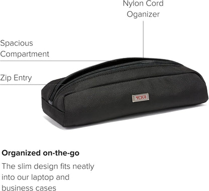 TUMI - Alpha Electronic Cord Pouch - Slim Zip Entry Travel Tech and Cable, Charger and Small Accessory Organizer - Black