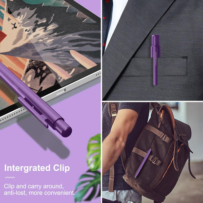 MoKo Holder Case Compatible with Apple Pencil 2nd Generation, Retractable Protective Apple Pencil Cover with Sturdy Clip, Hard PC Apple Pencil Case, Support Double-Tap, Dark Purple
