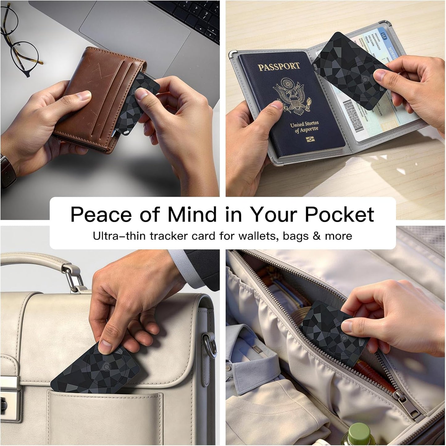 2026 MFi Certified Wallet Tracker Card Compatible with Apple Find My (iOS Only), Rechargeable Slim Card Finder for Wallets, Luggage, Passports, Thinnest Item Tracker for Purse, Backpack, Gifts