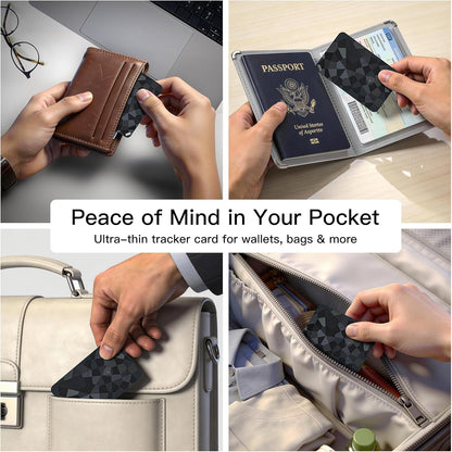 2026 MFi Certified Wallet Tracker Card Compatible with Apple Find My (iOS Only), Rechargeable Slim Card Finder for Wallets, Luggage, Passports, Thinnest Item Tracker for Purse, Backpack, Gifts