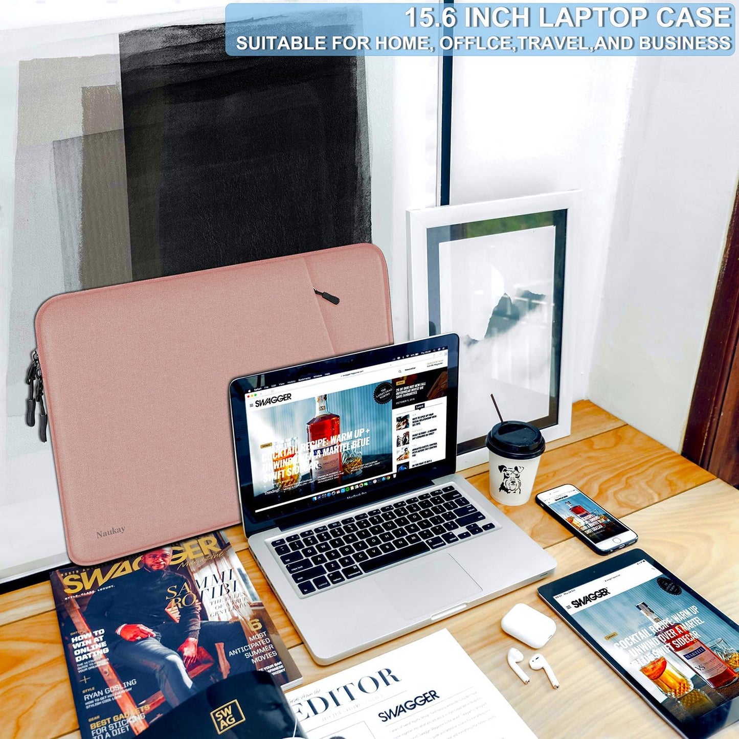 Laptop Sleeve Case 13.3 inch, Shockproof Protective Computer Cover with Accessories Pocket, Portable Laptop Bag Compatible with MacBook Air/Pro 13-13.3 inch, Compatible for MacBook Pro 14 inch, Black | Shockproof