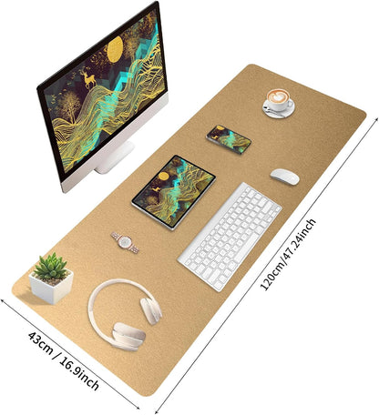 Bloss Leather Desk Pad and Keyboard Wrist Rest, Large Mouse Pad + Keyboard Pad+Mouse Wrist Support, Non-Slip Desk Mat Protector for Office, Home(31.5×15.7 Inches,Beige) - Colors B