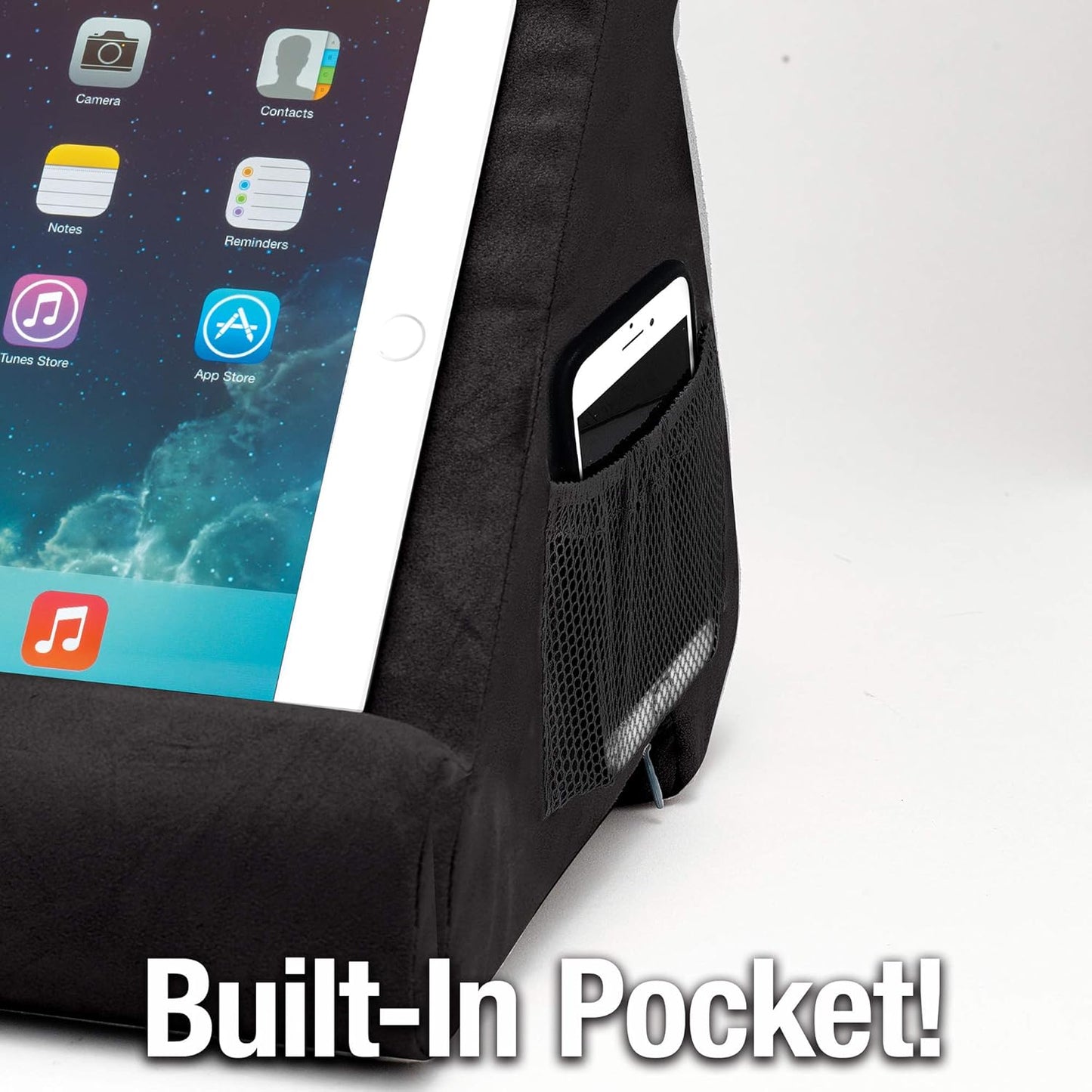 Ontel Pillow Pad Fold Away Multi-Angle Soft Tablet Stand, Gray