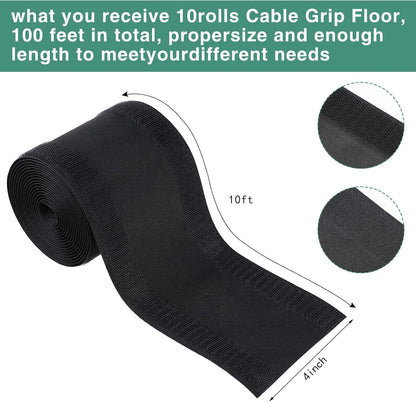 WILLBOND Carpet Cord Cover Cable Protector Floor Cover Cable Protector Management Only for Commercial Office Carpet(19.69 ft,Black)
